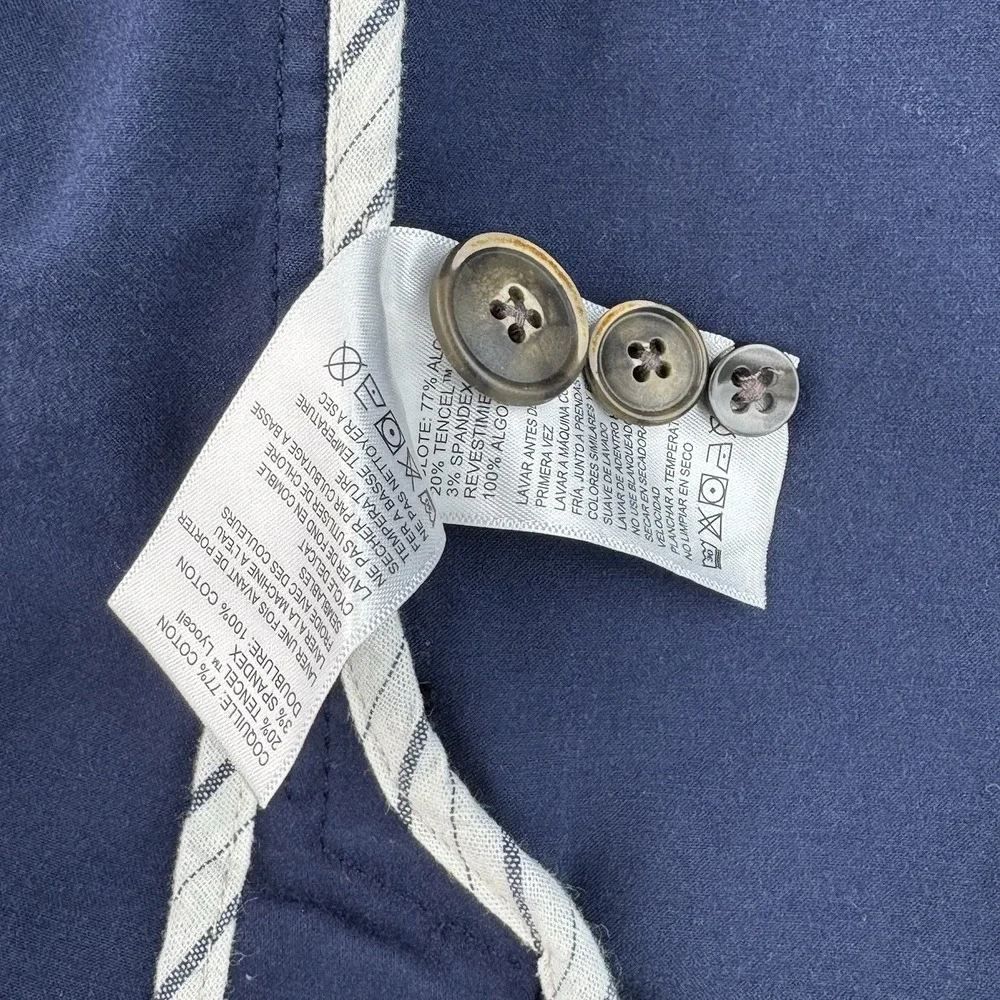 Tommy Bahama Cotton Sport Coat Mens XXL Blue Half Lined Blazer Travel Vacation